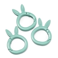 Three-piece mint green rabbit ear spring ring buckles with matte macaron finish - Painted Lake Green