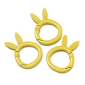 Matte ginger yellow rabbit-eared spring ring carabiner for DIY bag keychains - Lacquered - Yellow