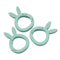 Three mint green rabbit-ear alloy spring O-rings with a matte finish for DIY keychains - Matte Green