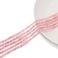 Macro view of 2-3mm faceted pink natural strawberry quartz beads for DIY jewelry - 1 Strand Approx 172 Beads (2mm/Hole 1mm) / Strawberry Quartz