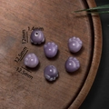Purple cat paw bodhi root beads 12.5mm for DIY handmade jewelry and bracelet making - Style 06 (12.5*12.5mm/Aperture 1.4mm)