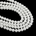 Polished white ceramic beads for DIY jewelry making in multiple sizes on black background - 4mm (1 Strand Approx. 95 Beads) / White