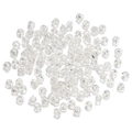 Macro shot of bulk transparent silicone bullet earring backs for jewelry making supplies - 20 Pieces/Pack (4.5x5mm) / Silver