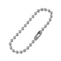 Catenella a sfere in metallo argento lucido con chiusura per targhette e portachiavi - Bianco K/Argento