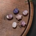 Stern- und trommelförmige Bodhi-Wurzelperlen in Lila-Rosa und Weiß für DIY-Schmuck - Stil 20 (12.5*13mm/Öffnung 1.2mm)