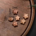 Braune sternförmige Bodhi-Samenperle für DIY-Schmuckherstellung 13mm Größe - Stil 21 (12.5*13mm/Öffnung 1.2mm)