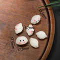 Geschnitzte Bodhi-Perlen im Cartoon-Schwein-Stil für DIY-Schmuck 12,5mm weiß - Stil 25 (11.5*17.5mm/Öffnung 1.7mm)