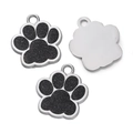Détails de pendentifs pattes en argent avec finition pailletée noire et anneaux de fixation - Base Chrome - Noir