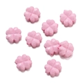 Cuentas de trébol de acrílico rosa facetadas para joyas DIY con un acabado brillante - Color sólido Rosa