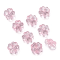 Detalle de cuentas de flores de acrílico rosa facetado para joyería y collares DIY - Rosa transparente