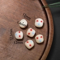 12,5 mm Bodhi-Wurzel Würfelperle mit roten und blauen Punkten für DIY-Schmuck - Stil 36 (12*12.5mm/Öffnung 1.4mm)