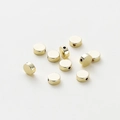 Flat round 14K gold plated copper spacer beads for DIY jewelry making and bracelets - 20 Pieces (2.5x6mm) / 14K Gold