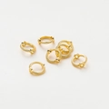 Conector circular de cuentas de oro de 14K con borde retorcido para creación de joyería DIY - 1.3x3x9mm / Oro Real de 18K con Conservación de Color