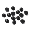 Polished black oval flatback resin beads for DIY doll making and jewelry accessories - Oval Eyes (Non-Adhesive) / 100 Pieces (Approx. 5x7mm) / Black