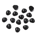 Glossy black heart-shaped resin safety eyes and noses for DIY stuffed toys - Triangle Nose (Non-Adhesive) / 300 Pieces (Approx. 6.5x8mm) / Black