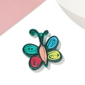 Macro detail of green translucent acrylic butterfly charm with colorful swirl patterns - 1pc/pack / Butterfly Green