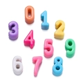 Colorful 3D acrylic number beads set 0-9 for DIY jewelry making and craft bracelets - Full Set 0-9 / 10 Pieces Pack / Colorful
