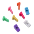 Colorful L-shaped acrylic alphabet beads with large holes for DIY jewelry making - 7 / 10 Pieces Pack / Colorful