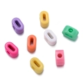 Colorful oval acrylic large hole beads in various candy colors for DIY jewelry making - 10 Pieces Pack / Colorful