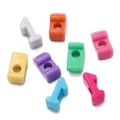 Colorful macaron acrylic number 1 beads and square spacer beads for DIY jewelry making - 1 / 10 Pieces Pack / Colorful