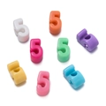 Colorful acrylic number 5 large hole beads for DIY jewelry and bracelet making - 5 / 10 Pieces Pack / Colorful