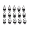 Matrix of silver zinc alloy bell-shaped cord end caps with top hanging loops for jewelry diy - 5249# Antique Silver / 9.5x14mm