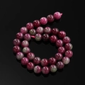 Gepolijste drakenader agaat kralen in magenta en groen voor DIY sieraden maken - 6,5 mm (ca. 57 kralen/streng) / Watermeloen Kristal Toermalijn