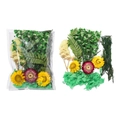 Détails du kit DIY fleurs séchées avec tournesols jaunes et marguerites violettes - Style Vert 02
