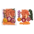 Détail de fleurs séchées DIY assorties présentées dans un sachet transparent scellé - Style Orange 01