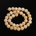 Gepolijste crème drakenader agaat kralen op geel koord voor DIY sieraden maken - 6,5 mm (ca. 57 kralen/streng) / Citrien
