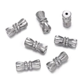 Macro view of silver faceted screw clasps for handmade pearl necklace jewelry making - Gunmetal