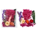 Pack de fleurs séchées DIY avec gypsophile et queue de lapin sous emballage - Style Rose Rouge 01