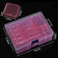 Detalle de 14 cajas de plástico rosa dentro de una caja organizadora transparente - Estilo de Rejilla Múltiple Rosa (AC4260)