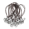 Nahaufnahme kaffeebrauner geflochtener Handy-Lanyards mit silbernen Schlüsselringen - Länge ca. 6cm / Kaffeebraun