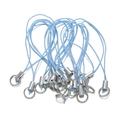 Hellblaue Polyester-DIY-Schnüre mit silbernen Metallringen für Bastelzubehör - Länge ca. 6cm / Hellblau