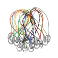 Bunte geflochtene Polyester-Lanyards mit Silbermetallringen für DIY-Schmuck und Handys - Länge ca. 6cm / Zufällig Gemischt