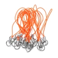 Detail der leuchtend orangen geflochtenen Handy-Anhänger mit polierten Silberringen - Länge ca. 6cm / Orange