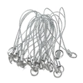 Großaufnahme von silbernen DIY-Lanyard-Schlaufen mit Ringen für Bastel-Schmuckzubehör - Länge ca. 6cm / Silber