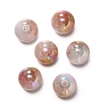Macro detail of 16mm snowflake acrylic gradient beads with colorful UV coating for DIY jewelry - 2 Pieces (16mm) / White Brown