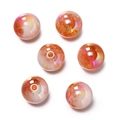 Detailed macro view of 16mm snowflake gradient crackle acrylic beads for DIY crafts - 2 Pieces (16mm) / White & Orange