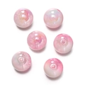 Macro detail of 16mm pink UV coated snowflake gradient acrylic beads with internal textures - 2 Pieces (16mm) / White Pink
