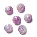 Macro shot of 16mm purple crackle acrylic beads with colorful UV gradient finish - 2 Pieces (16mm) / White Purple