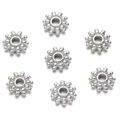 Macro shot of silver CCB irregular grain spacers for DIY jewelry making and bracelets - Granular Petal (White K04) / 10pcs/Pack / Silver