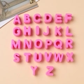 Pink 3D acrylic large hole alphabet beads set A-Z for DIY bracelet jewelry making - M / 10 Pieces Pack / Pink