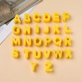 Vibrant yellow acrylic large hole uppercase A-Z alphabet beads for DIY jewelry making - M / 10 Pieces Pack / Yellow