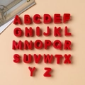Set of 26 3D red acrylic alphabet beads with large holes for DIY jewelry bracelets - M / 10 Pieces Pack / Red