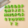 Full A-Z green acrylic alphabet beads set with large holes for DIY jewelry making - M / 10 Pieces Pack / Green