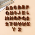 Set of 26 large hole acrylic alphabet beads in dark chocolate brown for DIY jewelry - M / 10 Pieces Pack / Brown