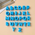 DIY kit with 26 bright blue 3D acrylic alphabet beads with large holes for bracelets - M / 10 Pieces Pack / Blue
