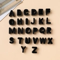 Set of 26 black acrylic uppercase large hole alphabet beads for DIY jewelry making - M / 10 Pieces Pack / Black